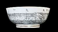 SOLD Chinese export porcelain Hong Bowl painted en grisaille