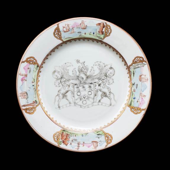 Chinese export porclain armorial plate with the arms of the Coopers' company