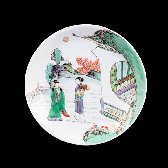 Chinese porcelain famille verte saucer dish