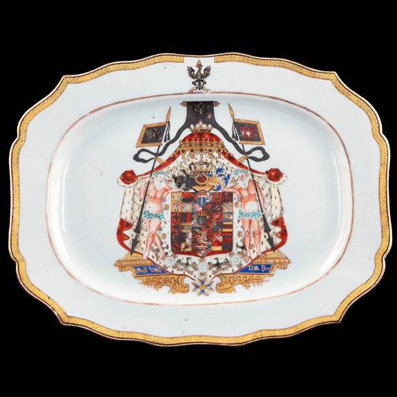 Chinese export armorial meatdish, arms of Frederick the Great of Prussia