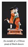 Chinese export porcelain figure group of two dancers
