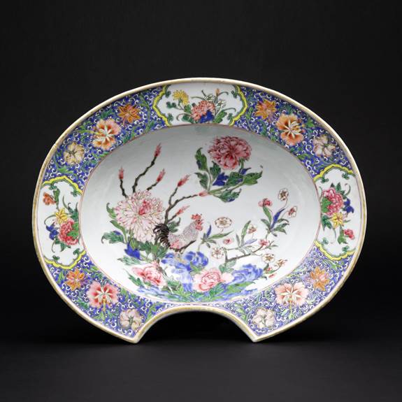 chinese export porcelain famille rose barbers' bowl
