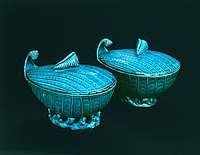 Pair of Chinese export porcelain Turquoise Glaze Tureens and covers