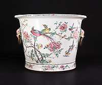 SOLD- massive chinese porcelain famille rose fishtank, yongzheng