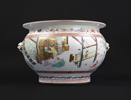 sold - chinese export porcelain 'making of porcelain' fishtank