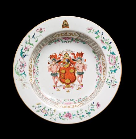 Chinese export porcelain armorial basin, arms of Grant